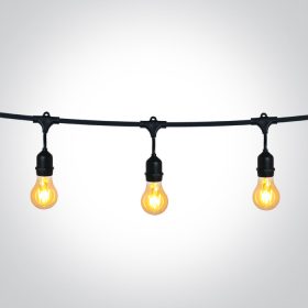 0994 / B Black String Lights IP44 8,5m 15x E27 60W