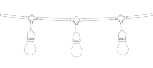 0994 / B Black String Lights IP44 8,5m 15x E27 60W