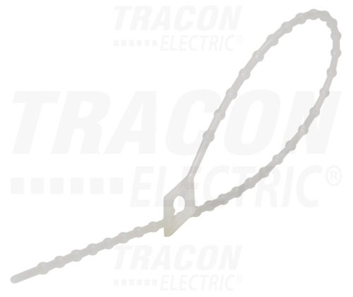 Tracon Gyöngyös nyitható kábelkötegelő, natúr 100×1,2mm, D=3-25mm, PA6.6