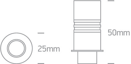 10101D / B / W Fekete LED 1W WW IP20 350mA Mini Dark Light