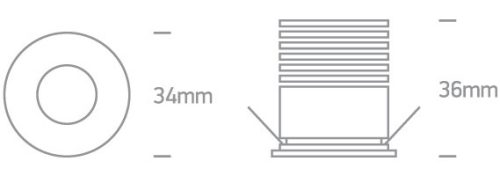 10101LA / W / W fehér COB LED 2W WW 700MA 36DEG IP44 szabályozható