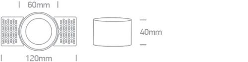 10105tr / b fekete trimless gu10 50w sötét fény