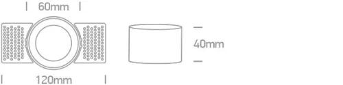10105tr / b fekete trimless gu10 50w sötét fény