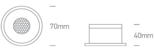 10106dh / w fehér LED 6W WW IP20 36DEG 350MA Sötét Light Honeycomb