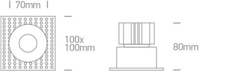 10107BT / B / W Fekete COB LED 7W WW 700MA 38DEG IP54 TRIMLESS