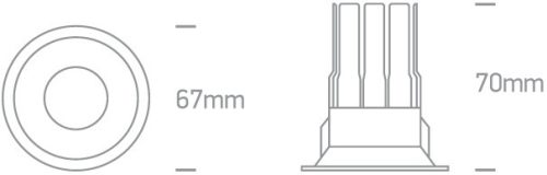 10107WP / B / W Fekete LED 7W WW 38DEG IP44 700MA Sötét Light