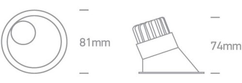 10108A / W / W fehér LED 8W WW IP20 50deg Assymmetric 230V sötét fény