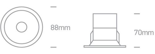 10108D / BS / W sárgaréz LED 8W WW 36DEG IP20 230V sötét fény