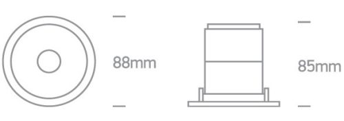 10108d1 / w / w fehér LED 8W WW 36DEG IP20 230V sötét fény