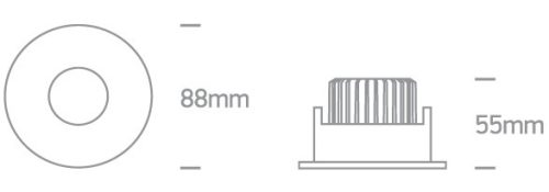 10108H / B / W Fekete COB LED 8W CW WW 36DEG IP54 230V sötét fény