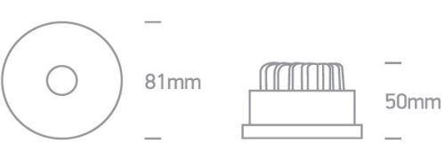 10108R / B / W Fekete LED 8W WW 60DEG IP20 230V