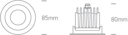 10110p / w / c fehér COB LED 12W CW IP65 38DEG 230V sötét fény