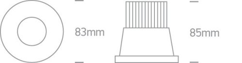 10112P / W / C fehér COB LED 12W CW 700MA 40DEG IP64