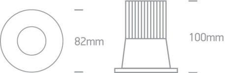 10112TP / W / C fehér COB LED 12W CW 700MA 38DEG IP44 Semitrimless