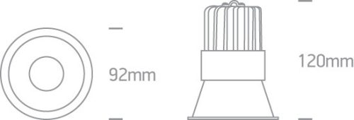 10115FD / B / W Fekete LED 15W WW 24DEG IP20 230V sötét fény