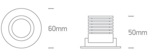 11102db / w / w fehér COB LED 2W WW 700MA 3DEG IP20 szabályozható állítható