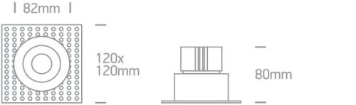 11107BT / W / W fehér COB LED 7W WW 700MA 38DEG IP54 Trimless állítható