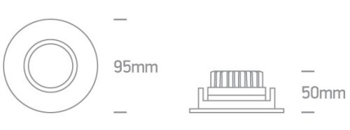 11110E / B / W Fekete LED 10W WW IP20 30DEG 230V sötét fény
