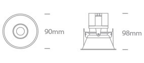 11111C / B / W Fekete COB 11W WW IP20 38DEG 230V Állítható sötét fény