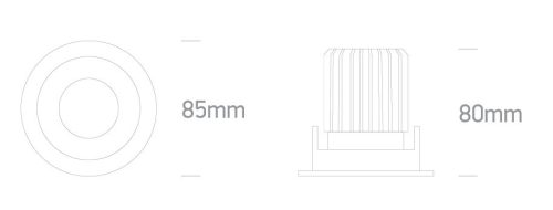 11112p / b / w Fekete COB LED 12W WW 40DEG 700MA IP65 sötét fény
