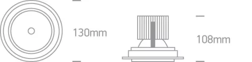11120b / w / c fehér COB LED 20W CW 36D IP20 230V