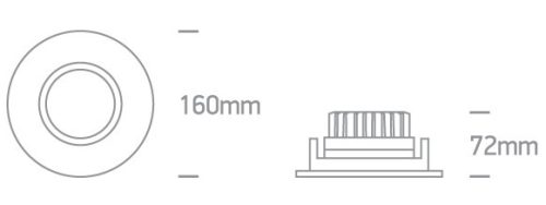 11120E / W fehér LED 20W WW IP20 30deg 230V sötét fény