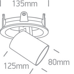 11125R / W / C fehér süllyesztett LED 25W CW 36DEG 230V