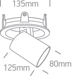 11125R / W / C fehér süllyesztett LED 25W CW 36DEG 230V