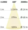 LED COB mélysugárzó, 30W, 100°, fehér, semleges fehér