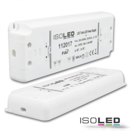 LED trafó 24V/DC, 0-30W, ultra-lapos, SELV