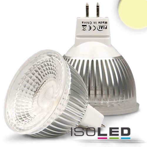 MR16 LED szpot fényforrás, COB, 6W, üveg, 70°, meleg fehér, dimmelheto
