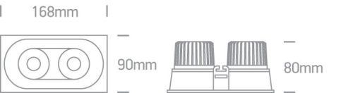11207WD / W / W fehér LED 2x7W WW 700MA IP54 Állítható sötét fény