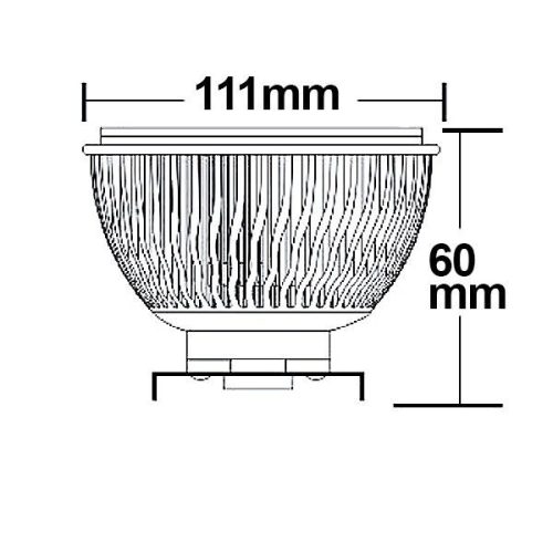 AR111 G53 COB szpot fényforrás, 15W, 75°, meleg fehér