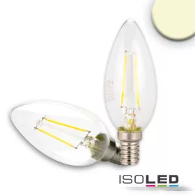   E14 LED gyertya fényforrás, 2 W, átlátszó, meleg fehér, dimmelheto