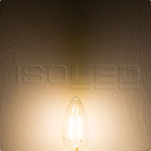 E14 LED gyertya fényforrás, 2 W, átlátszó, meleg fehér, dimmelheto