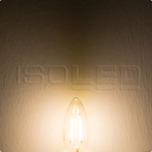 E14 LED gyertya fényforrás, 2 W, átlátszó, meleg fehér, dimmelheto