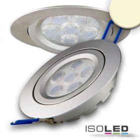   LED süllyesztett szpotlámpák, ezüst, 15 W, 72°, kerek, meleg fehér, dimmelheto