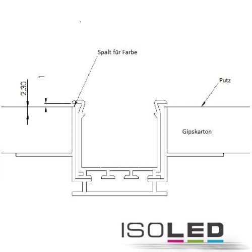 Szerelocsatorna beépítési profilokhoz WING, L: 200cm 15mm-es gipszkartonlapok számára