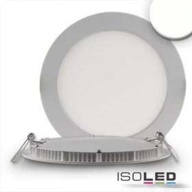   Led Mélysugárzó, 12 W, Kerek, Ultra Lapos, Ezüst, Meleg Fehér, Dimmelheto