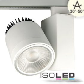   3 fázisú sínre szerelheto szpotlámpa friss hús, 40 W, 30°-50°, fehér opál