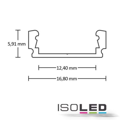 Led Surf12 Flat Konstrukciós Profil, Eloxált Alumínium, 550 Cm
