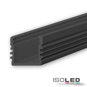   LED SURF12 konstrukciós profil, alumínium, fekete, eloxált, RAL 9005,  H:200 cm