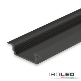   LED DIVE12 FLAT süllyesztett profil, alumínium, fekete, eloxált, RAL 9005,  H:200 cm