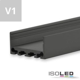   LED konstrukciós profil SURF24 FLAT, alumínium, fekete  RAL 9005,  H:200 cm