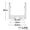 LED SURF24 konstrukciós profil, alumínium, porfestett, fehér RAL 9010,  H:200 cm