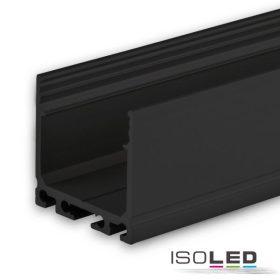   LED SURF24 konstrukciós profil, alumínium, fekete eloxált, RAL 9005,  H:200 cm