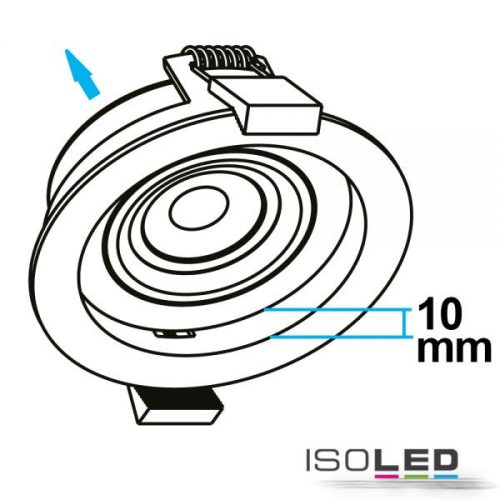 LED süllyesztett szpotlámpa SUNSET, változtatható színhom,fehér,9W,45°,2000-2800K,Dimm-to-warm