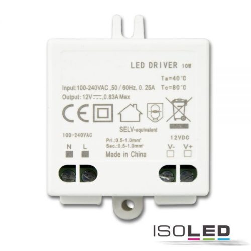 LED trafó 12V/DC, 0-10W, SELV