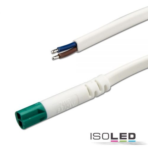 Mini-Plug csatlakozókábel male, 1 m, 2x0,75, fehér-zöld, max. 24 V/6 A