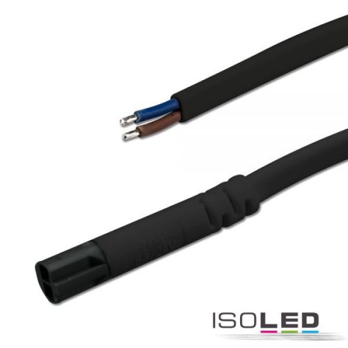 Mini-Plug csatlakozókábel, male, 1 m, 2x0,75, fekete, max. 24 V/6 A